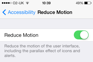iOS 7 reduce motion