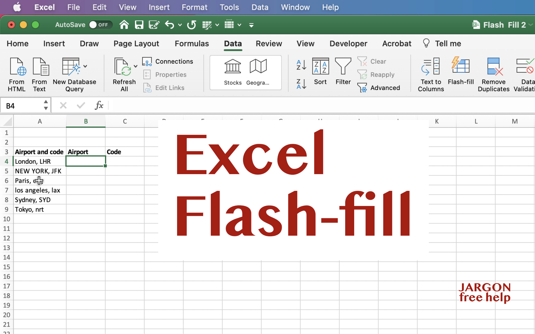 How to Use Excel Flash-fill | Gary Schwartz's Blog